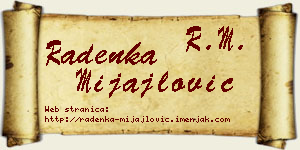 Radenka Mijajlović vizit kartica